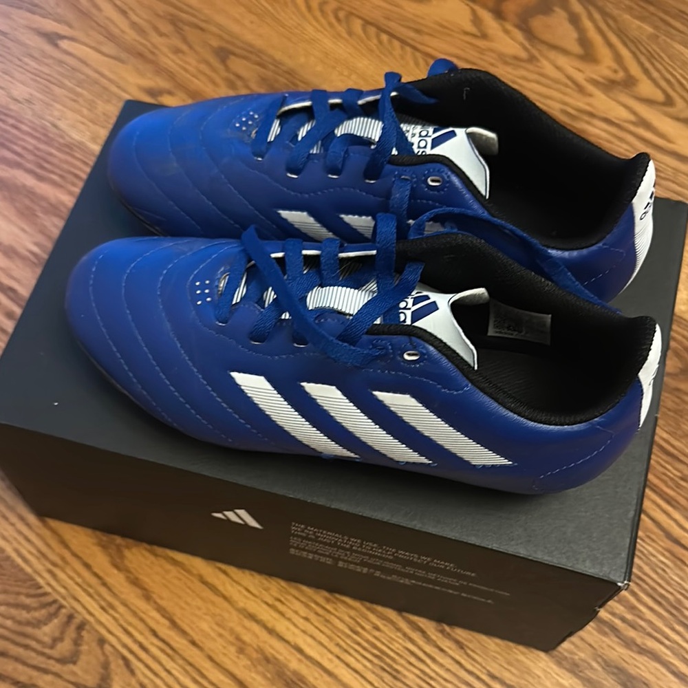 adidas Kids Blue and White Soccer Cleats